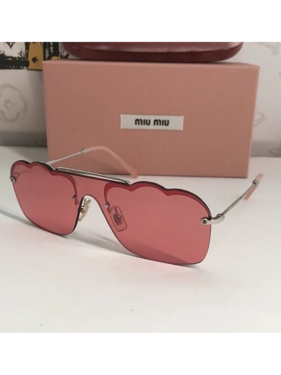 New Authentic Miu Miu Cloud Aviator Sunglasses – Modern Designer Statement main image 5